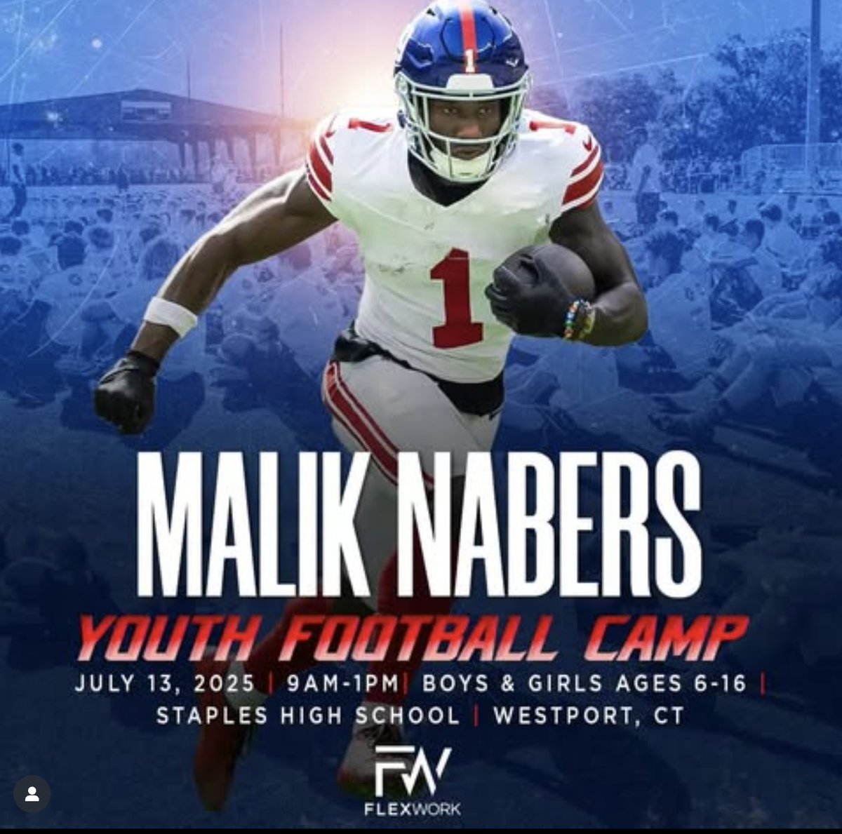 StaplesFootbal1's tweet image. Honored and excited to have Malik Nabers host his Youth Football Camp at Staples Stadium, Paul Lane Field this Sunday from 9 AM to 1 PM.
There are limited spots left, sign up here: gofevo.com/event/MALIKNAB…
GO WRECKERS!! #cthsfb
@GameTimeCT @DaveRuden @CS_Pxp @DStewartSports