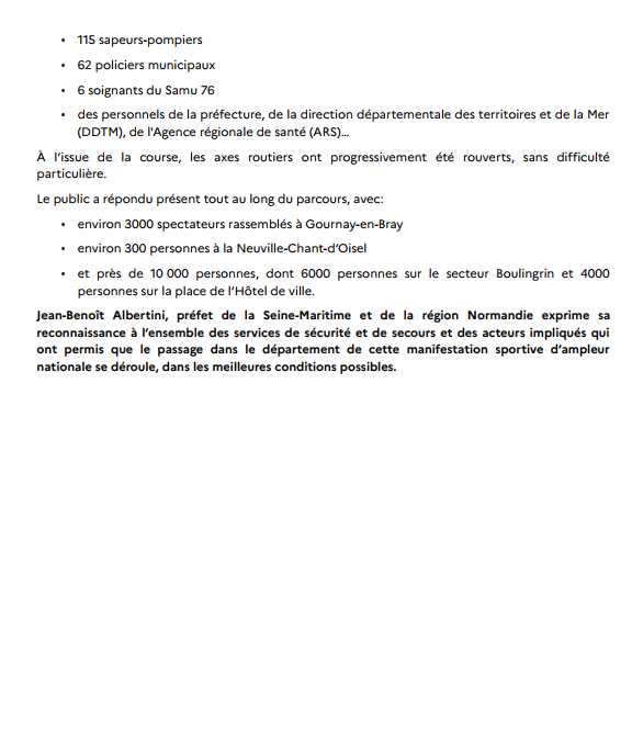 🚴‍♂️ #TDF2025 #seinemaritime
Bilan sécurité de cette 4e étape du Tour de France entre Amiens et Rouen⤵️