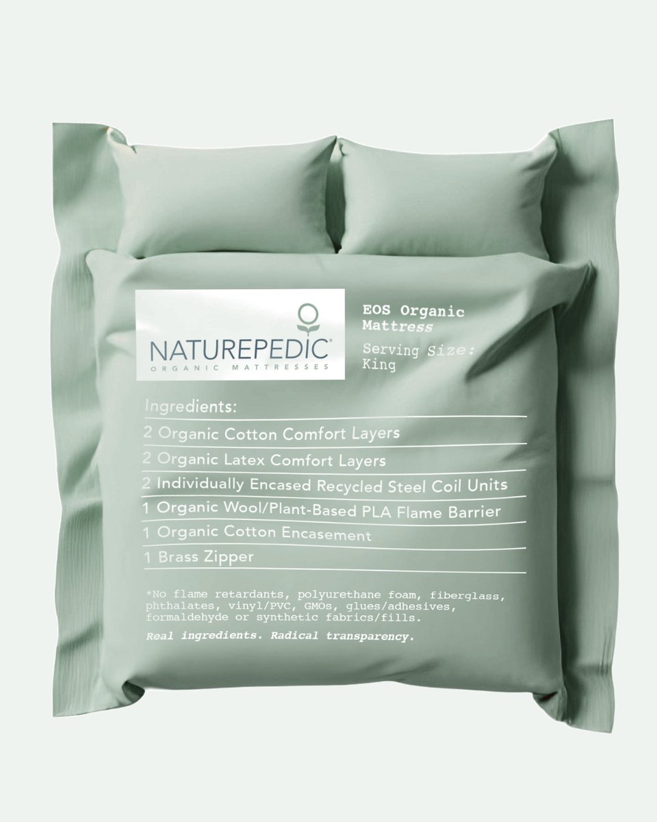 If your mattress had a nutrition label, would you still sleep on it?

naturepedic.com/eos-classic-or…
#NutritionLabel #MattressMaterials #CertifiedOrganic #OrganicCotton #GOTSCertified #EWGVerified #MADESAFE
