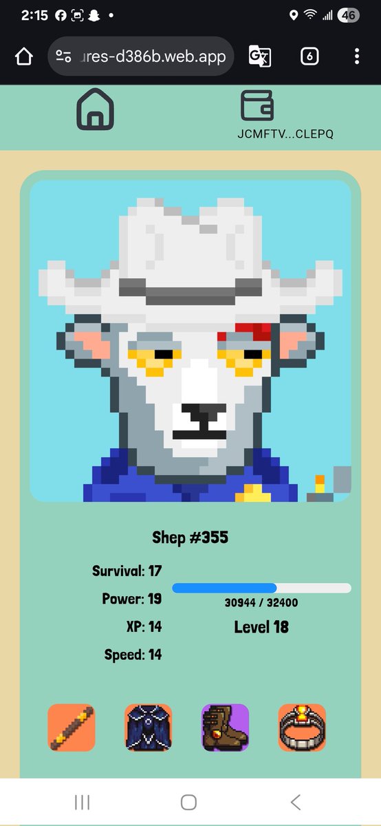 Maybe not the best gear but oh that hat <a href="/ShepNFTs/">Shep || MEEP 🐑</a> 
 Not to mention those boots!
#ALGO