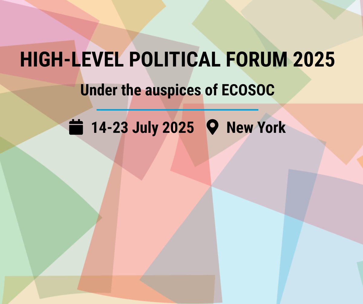 HLPF 2025 - If you are attending the 2025 United Nations High-level Political Forum on Sustainable Development (the HLPF) next week, please join us for an in-person side event on Friday, 18 July 2025, 13:15 to 14:30, in Conference Room E, UN HQ, see: lnkd.in/ek8-6bcT