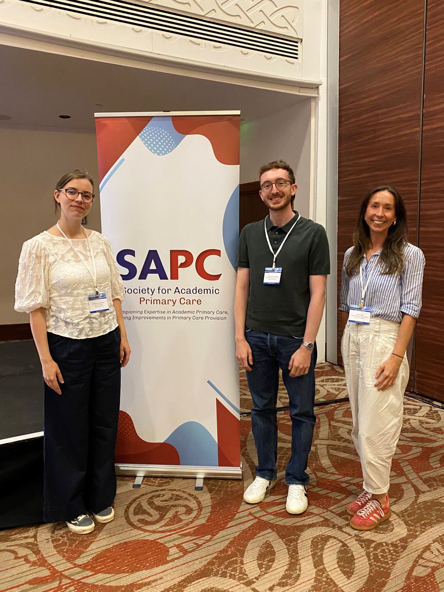 Our representatives (Benji, Clio and Stef), attending the Society for Academic Primary Care Annual Scientific Meeting 2025 down in Cardiff. All three will be presenting on various topics. #SAPC2025
