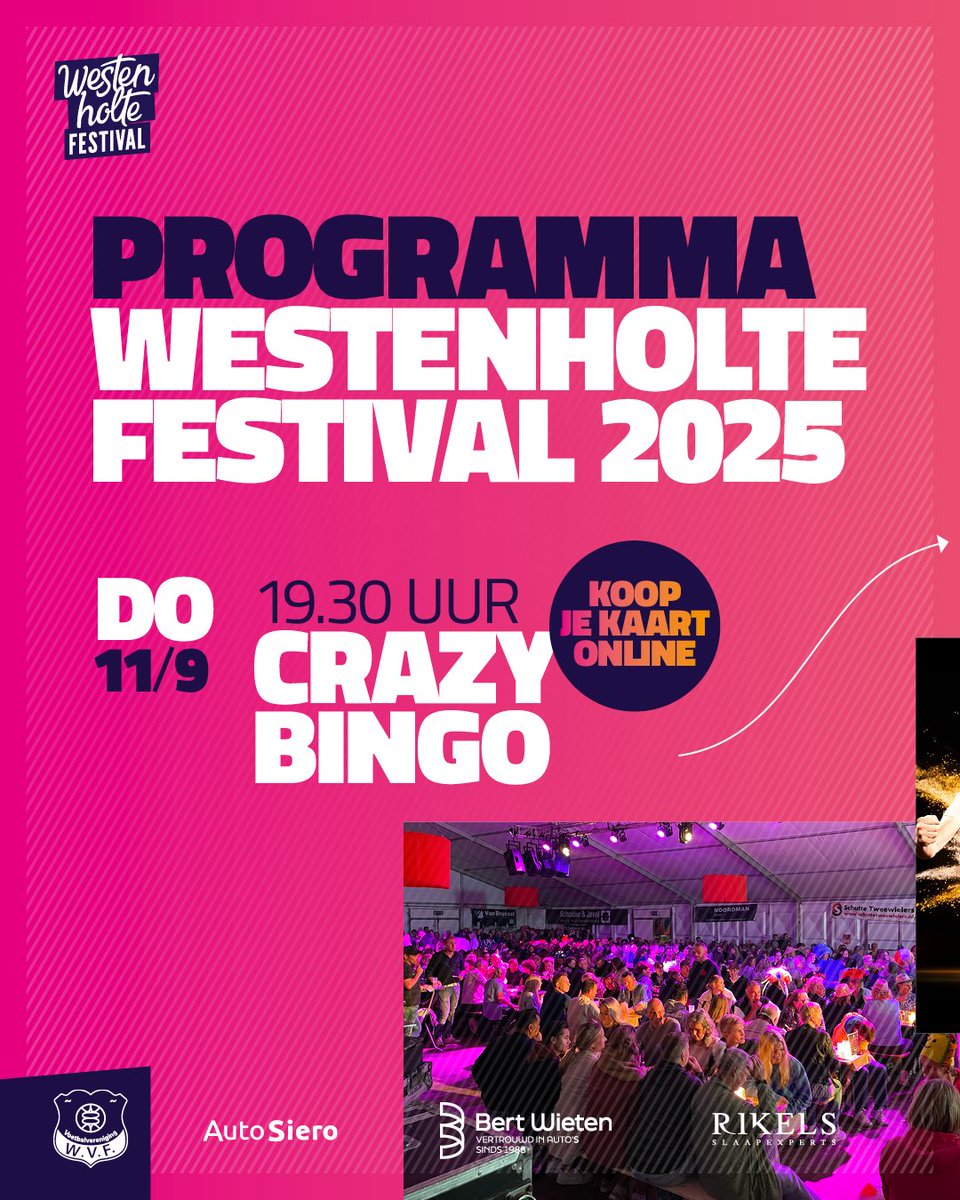 WestenholteFest's tweet image. ⏳ Het aftellen is begonnen…
Van 11 t/m 14 september barst het Westenholte Festival weer los! 🎪
Bingo, bands, borrels, springkussens, quizzen, confetti &amp;amp; knallers van optredens – voor jong én oud!
🎟️ Tickets en info via: westenholtefestival.nl
#WestenholteFestival2025