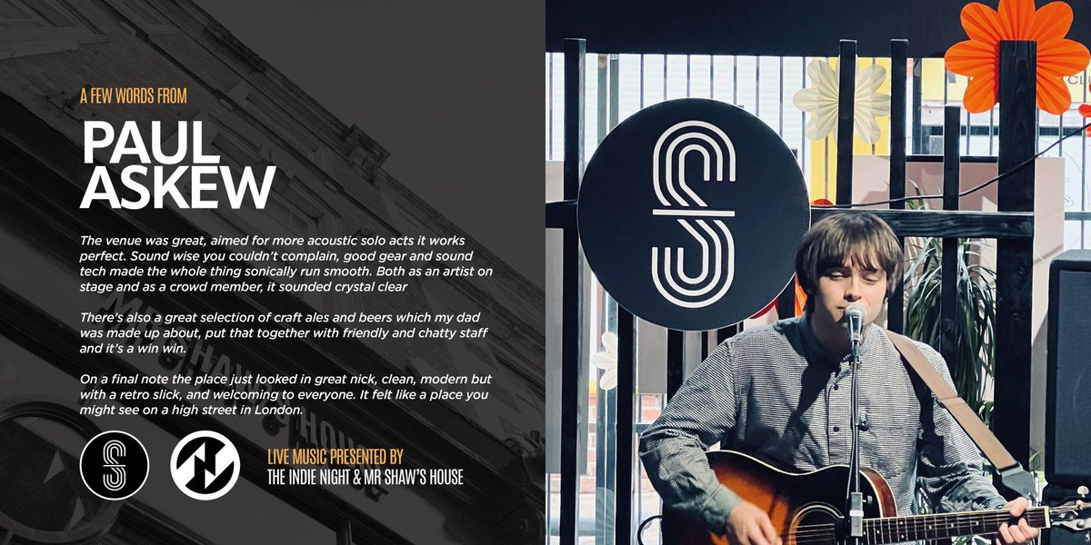 Karl shaw (@kmshaw75) on Twitter photo Here’s a few testimonials from top artists playing at <a href="/MrShaw75/">Mr Shaw 75</a> House.
Events presented/delivered by the <a href="/theindienight/">The Indie Night</a>
Every night so special. Some artists that have played Glastonbury. Some awesome talent to come and return. 🙏🏼🎶🚨😍
#derbyuk #derbylivemusic Here’s a few testimonials from top artists playing at <a href="/MrShaw75/">Mr Shaw 75</a> House.
Events presented/delivered by the <a href="/theindienight/">The Indie Night</a>
Every night so special. Some artists that have played Glastonbury. Some awesome talent to come and return. 🙏🏼🎶🚨😍
#derbyuk #derbylivemusic