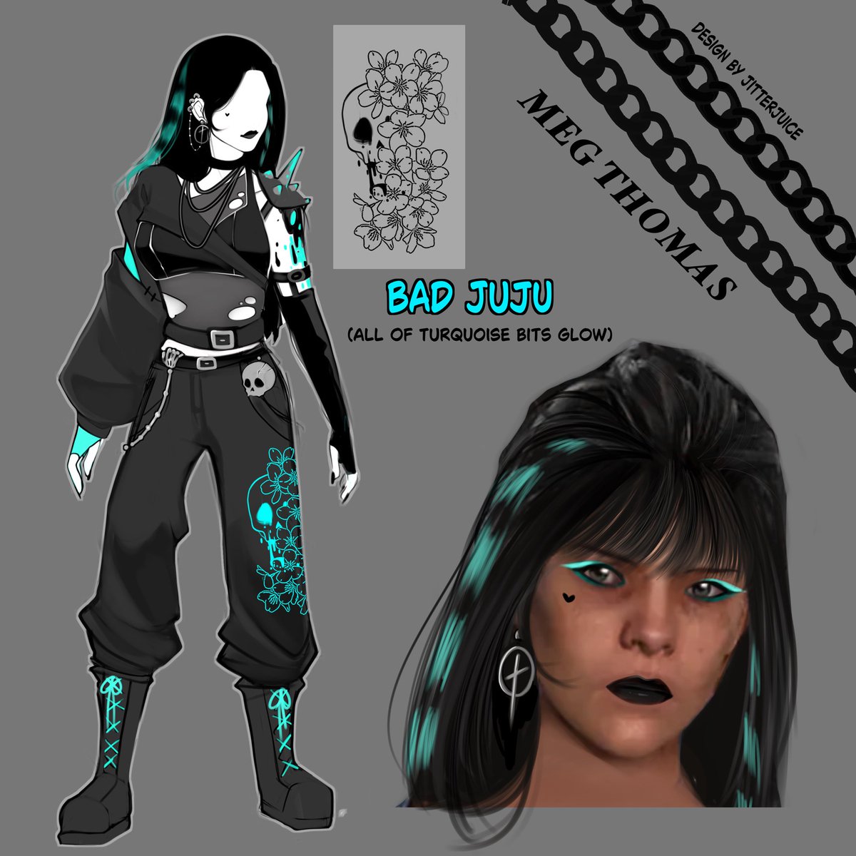 Jitter_JuiceYT's tweet photo. My survivor entry for the DeadbyDaylight cosmetic contest 2025 🖤🩵

BAD JUJU 

#deadbydaylightcontest #DeadbyDaylight #DeadbyDaylightfanart #deadbydaylightcosmetic2025 https://t.co/JKgI6PgbH3