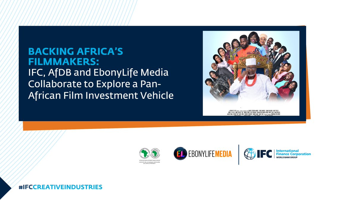 IFC (@ifc_org) on Twitter photo š¬ Africaās film industry supports nearly 5M jobs and adds up to $5B to GDP.
Today, IFC, <a href="/AfDB_Group/">African Development Bank Group</a> & <a href="/EbonyLife_TV/">EbonyLife Studios</a> announced plans for a pan-African film fund to boost financing, jobs & local storytelling.
š„Read more: wrld.bg/u0tc50Wmrfx
#IFCCreativeIndustries #AfricanFilm š¬ Africaās film industry supports nearly 5M jobs and adds up to $5B to GDP.
Today, IFC, <a href="/AfDB_Group/">African Development Bank Group</a> & <a href="/EbonyLife_TV/">EbonyLife Studios</a> announced plans for a pan-African film fund to boost financing, jobs & local storytelling.
š„Read more: wrld.bg/u0tc50Wmrfx
#IFCCreativeIndustries #AfricanFilm