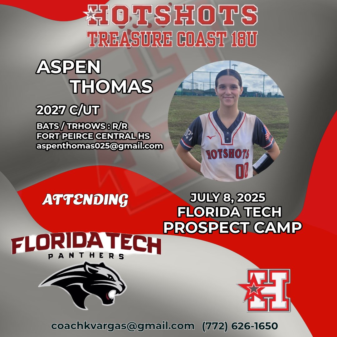 HOTSHOTS_TC's tweet photo. Wishing luck to @AspenThomas111 showing out today at @FloridaTechSB https://t.co/03tiKi3eCB