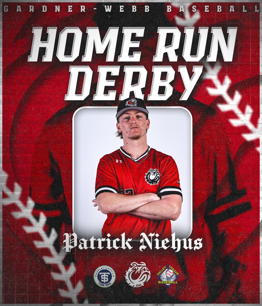 Gardner-Webb Baseball (@gwubaseball) on Twitter photo ๐๐๐ญ๐ญ๐ฒ ๐ฃ
Congratulations to <a href="/patrick/">Patrick de Laive</a>.niehus on representing the @cvilletomsox in the Homerun Derby!
#bluecollarball | #skodawgs ๐๐๐ญ๐ญ๐ฒ ๐ฃ
Congratulations to <a href="/patrick/">Patrick de Laive</a>.niehus on representing the @cvilletomsox in the Homerun Derby!
#bluecollarball | #skodawgs