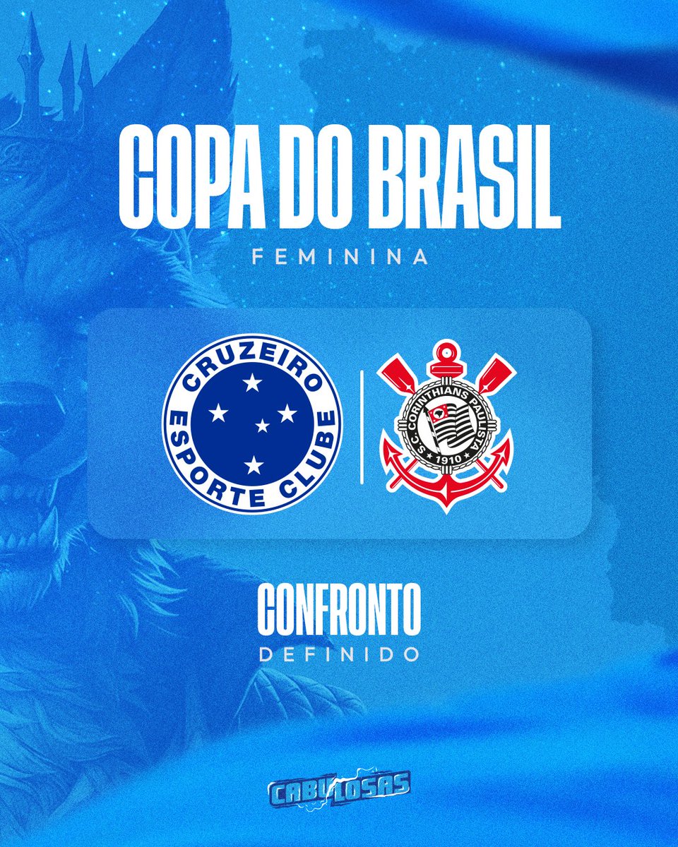 CruzeiroFem's tweet photo. 𝗔𝗱𝘃𝗲𝗿𝘀𝗮́𝗿𝗶𝗼 𝗱𝗲𝗳𝗶𝗻𝗶𝗱𝗼! 🦊

As Cabulosas vão enfrentar o Corinthians, pela terceira fase da Copa do Brasil Feminina! VAMOS PELA CLASSIFICAÇÃO!

O confronto será em jogo único com o Cruzeiro como mandante, com data e horário ainda a serem definidos. 🔵⚪ https://t.co/6fRVsXAhiN