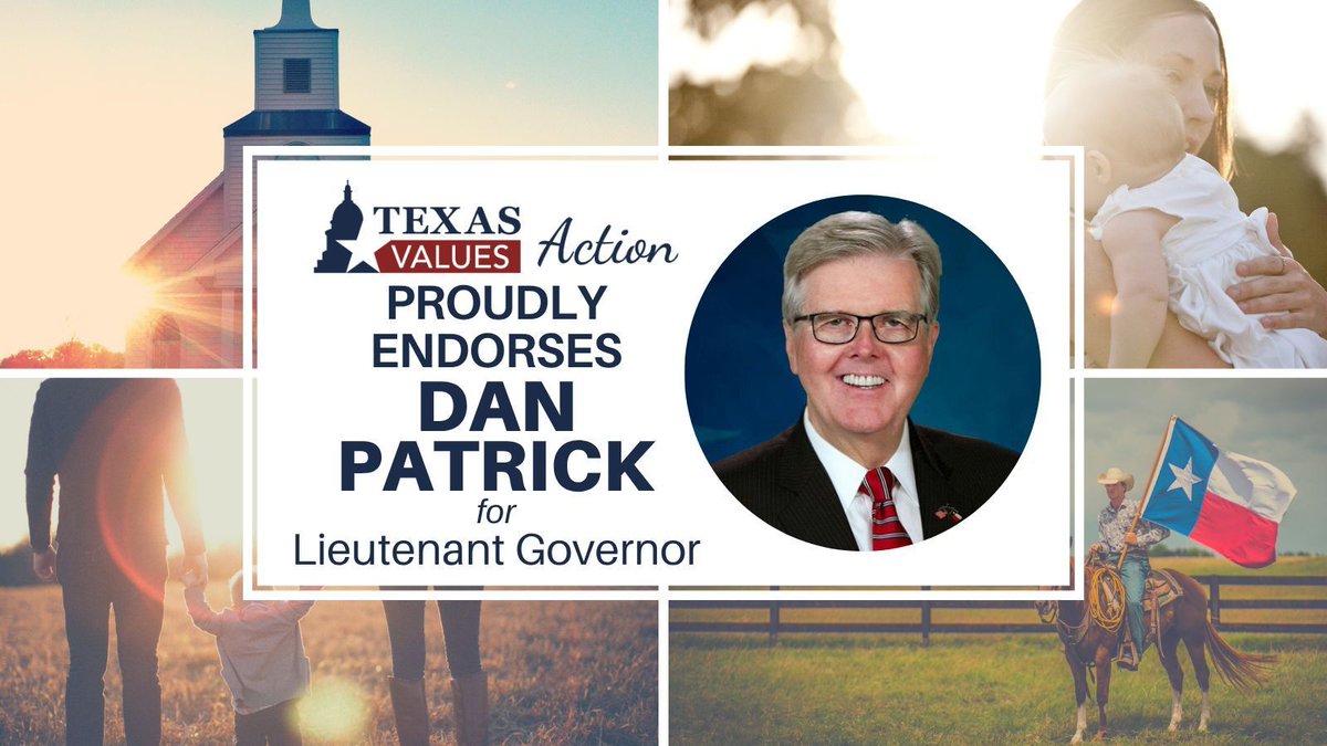 TxValuesAction's tweet image. Lt. Governor @DanPatrick is a passionate and unmatched leader for faith, family, freedom and pro-life values in Texas. We are grateful for his leadership in the Texas Senate and statewide; and we support him 100% for re-election.
For all other races, visit…