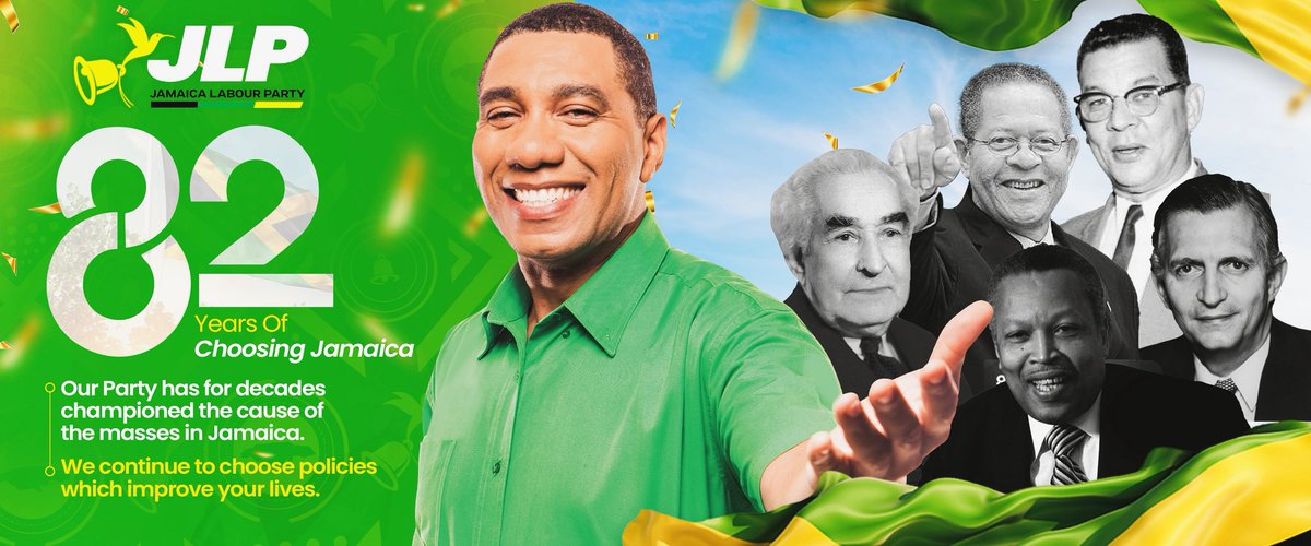 Happy 82nd Anniversary to the Jamaica Labour Party! 

Since being founded in 1943, the Jamaica Labour Party has remained steadfastly committed to advancing the interest of the people of Jamaica, including the poor and dispossessed.

We remain committed to the mission of improving