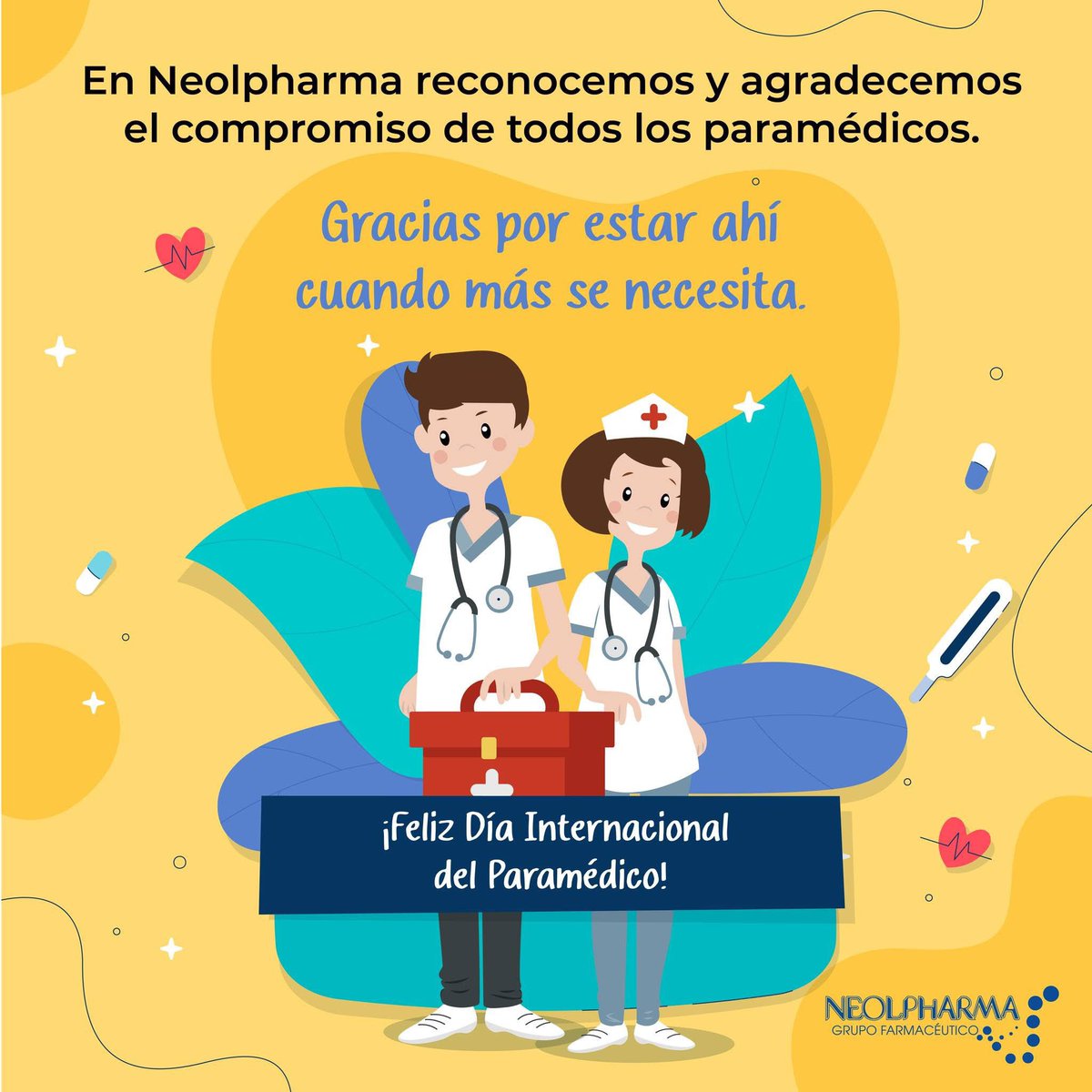 Hoy celebramos a quienes llegan primero para salvar vidas.🚑
Los paramédicos son el primer contacto en emergencias médicas y una pieza clave del sistema de salud. ⚕Su labor exige rapidez, precisión y humanidad.🩵
#Díadelparamédico #Heroesdeambulancia #GrupoNeolpharma