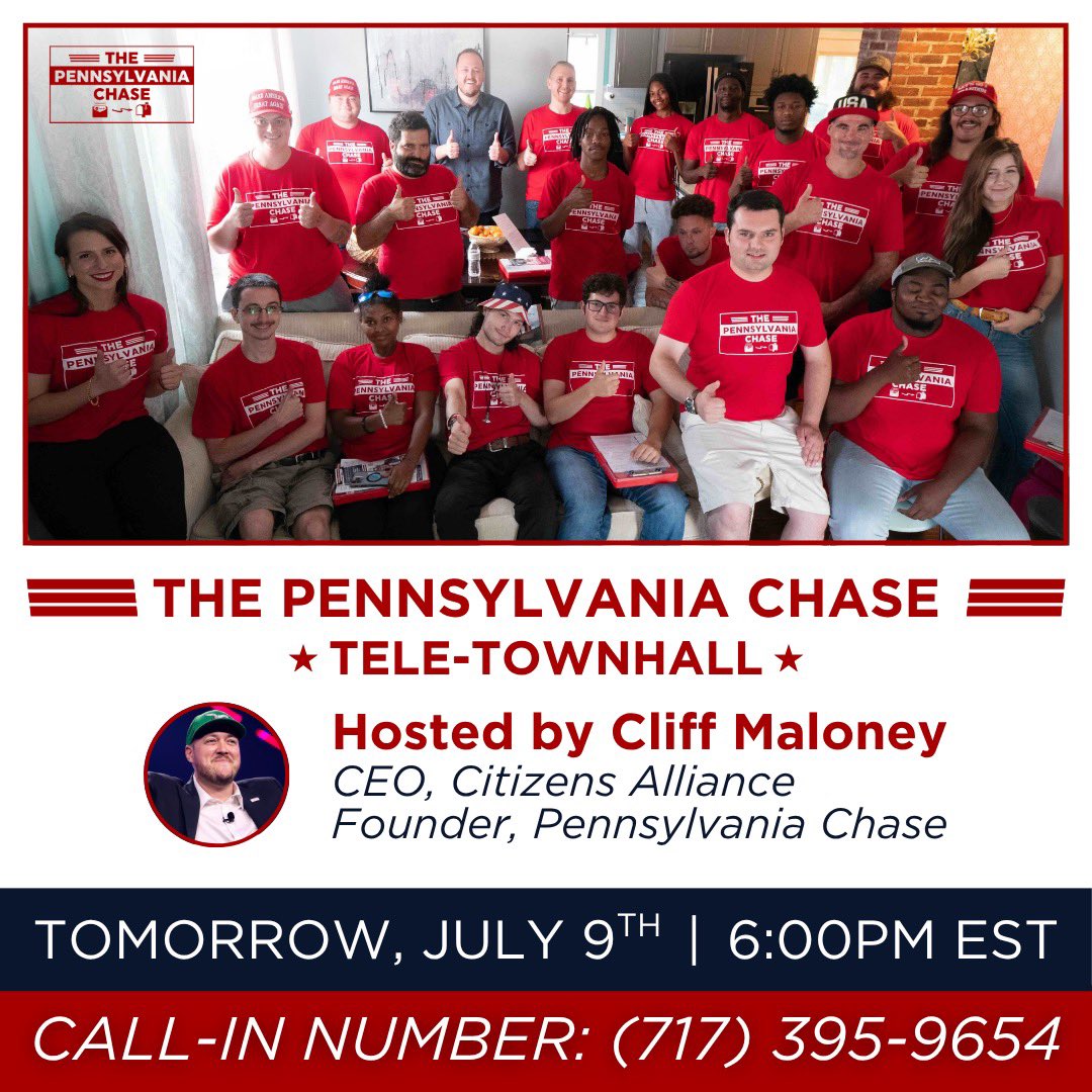 BE THERE OR BE SQUARE! 

Tomorrow, 6PM ET (the Lord’s time)

We are hosting a call for all DOOR KNOCKER SPONSORS to talk strategy for 2025 and beyond…

If you want to sponsor, go here: PAchase.com/sponsor

Time to build the RED WALL

<a href="/ThePAChase/">PA Chase</a> <a href="/doorswinwars/">Citizens Alliance</a>