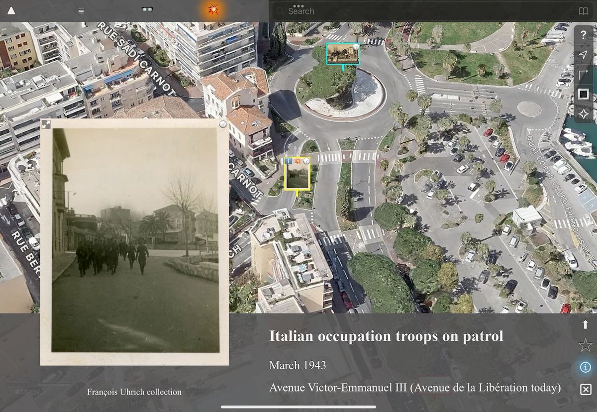 ABackInTime's tweet photo. New (very rare) photo +🕝ℹ️
Italian occupation troops on patrol
March 1943
Avenue Victor-Emmanuel III (Avenue de la Libération today)
#WWII

#AppStore #Antibes back in time
570 photos, 523 🕝, 180 ℹ️
https://t.co/eDVG3qakc9 https://t.co/HlLfQmtgtd