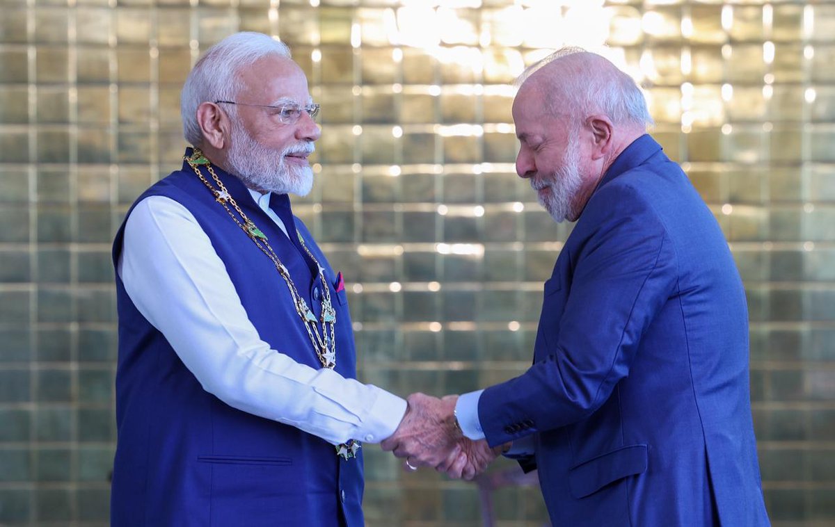 mygovindia's tweet image. The world’s applause grows louder as Brazil confers its highest civilian honour to PM @narendramodi!

#GlobalHonour
#HighestCivilianAward
#PMModiInBrazil