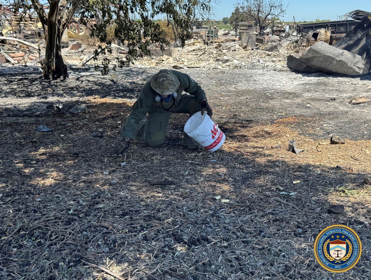 ATFSanFrancisco's tweet image. ATF’s National Response Team arrived at the scene of the Esparto Explosion on Friday, July 4th to provide investigative assistance to CALFIRE OSFM. The team & members of @ATFSanFrancisco continue to work alongside CALFIRE OSFM to determine the origin & cause of the explosion.