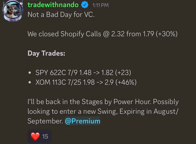 🚨 BREAKING: Giornata di Trading Verde: Guadagni del 30% su $SHOP, 23% su $SPY e 46% su $XOM!