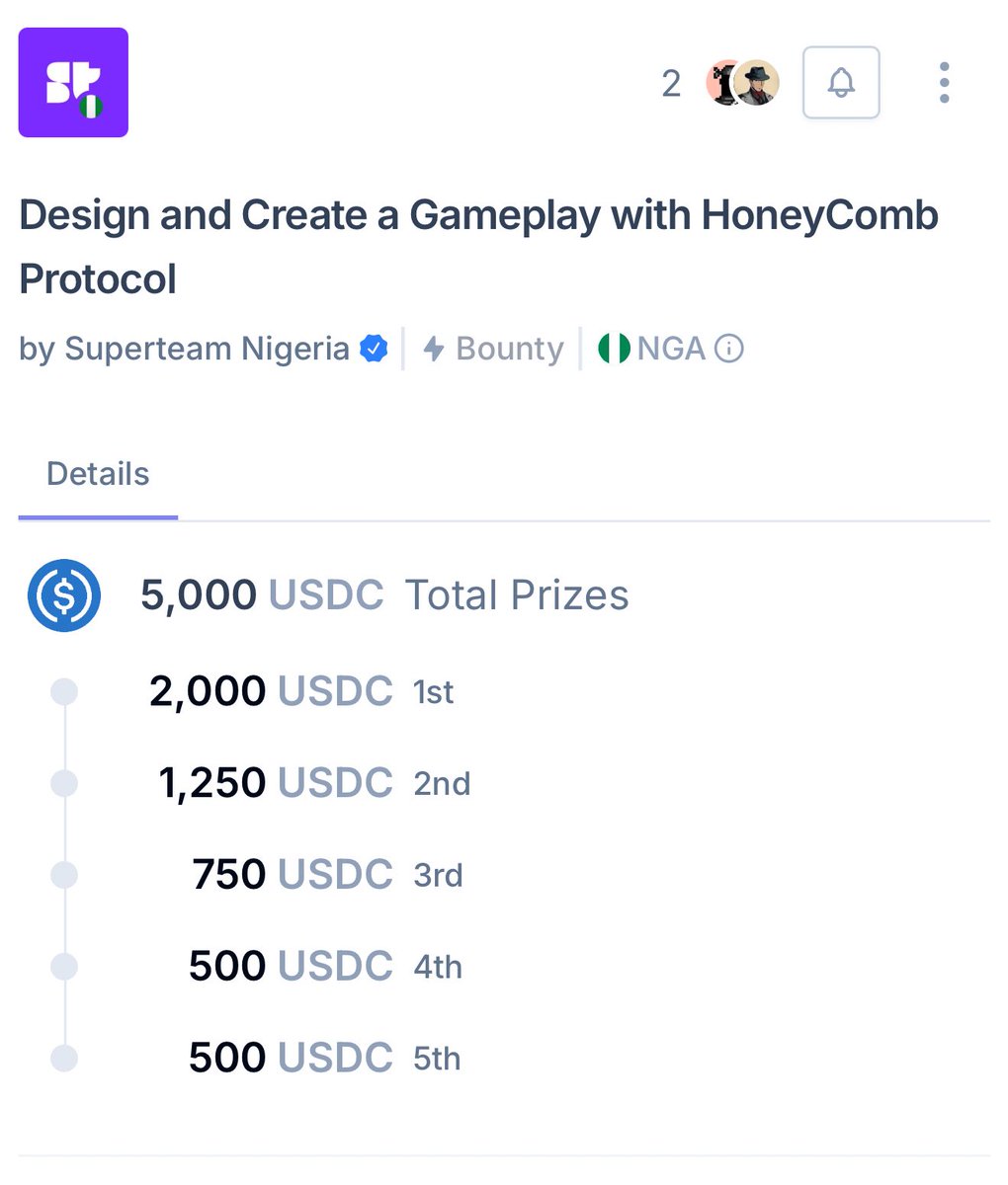 Superteam Nigeria (@superteamng) on Twitter photo For Nigerian Devs: Design and build a game or interactive MVP that uses <a href="/honeycomb_prtcl/">Honeycomb Protocol</a> to power on-chain progression, player traits, and mission logic. The game can be 2D or 3D, multiplayer or solo, competitive or collaborative.
Read more: earn.superteam.fun/listing/design… For Nigerian Devs: Design and build a game or interactive MVP that uses <a href="/honeycomb_prtcl/">Honeycomb Protocol</a> to power on-chain progression, player traits, and mission logic. The game can be 2D or 3D, multiplayer or solo, competitive or collaborative.
Read more: earn.superteam.fun/listing/design…