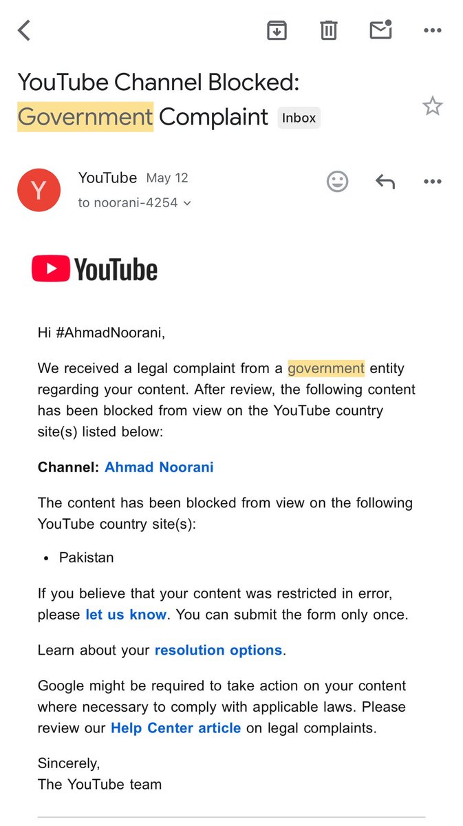 باہر بیٹھ کر پاکستان کے خلاف جھوٹ بول کر ڈالر کمانے والے احمد نورانی کا یوٹیوب چینل پاکستان میں بند کردیا گیا