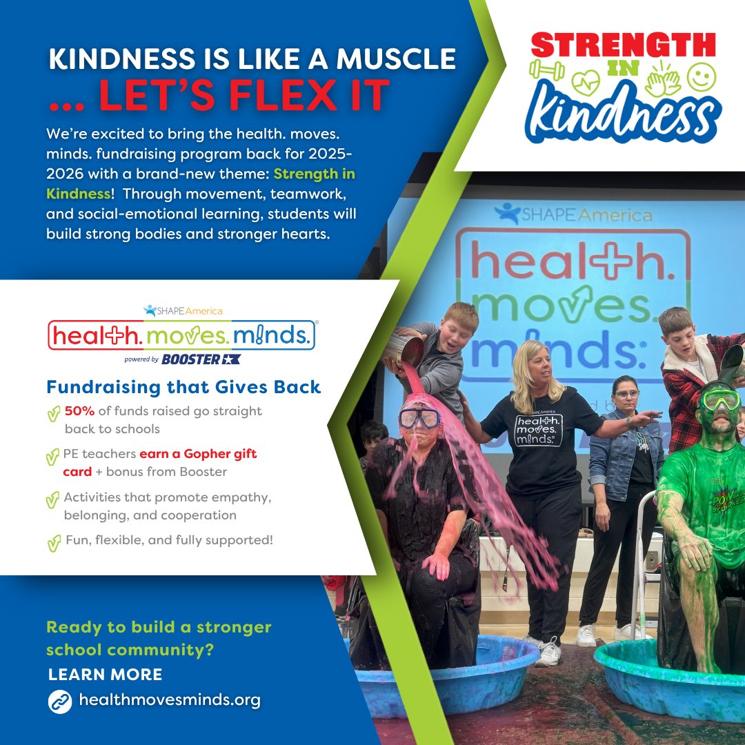 Start thinking about your next fundraiser to support your Ss, school &amp; #HPE program!
Register today to conduct your #healthmovesminds powered by Booster fundraiser!
More info here: shapeamerica.org/events/healthm…