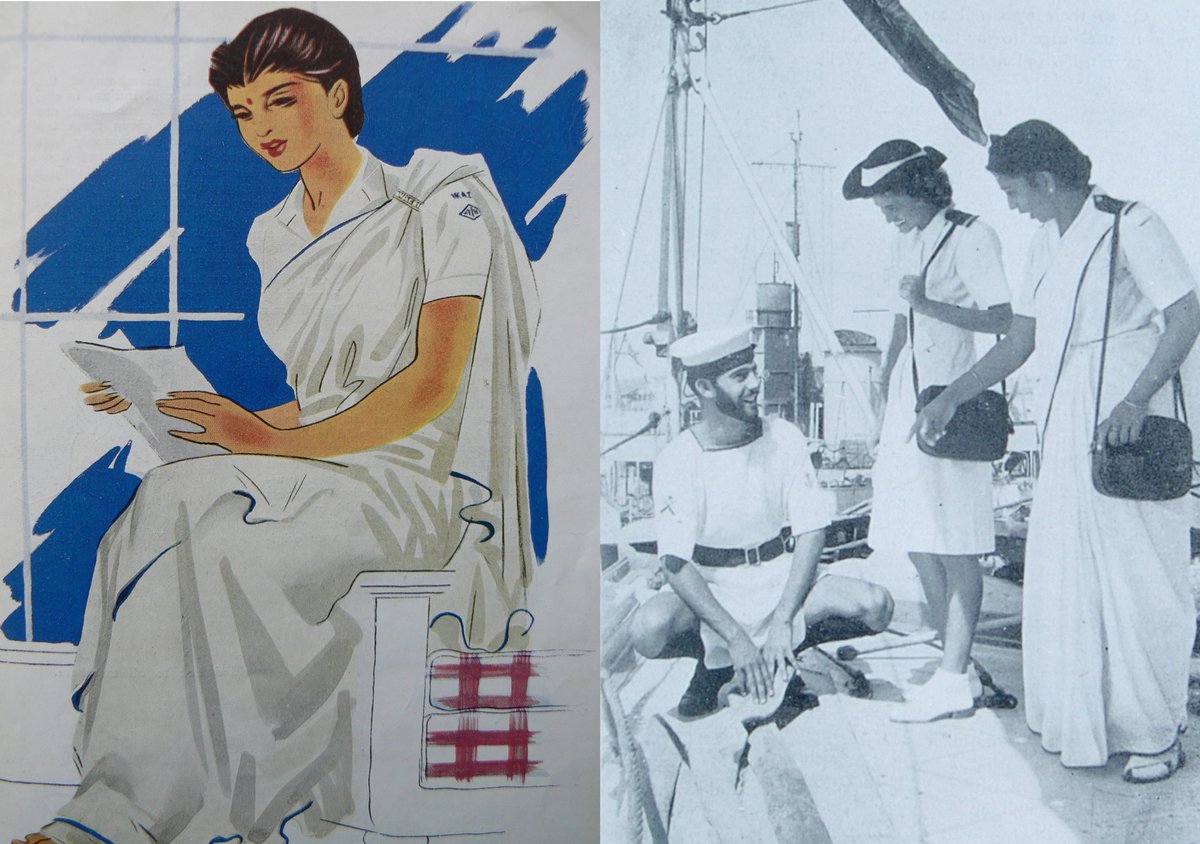 NatMuseumRN's tweet image. An artefact from our collection has provided key historical evidence to help recreate the saris worn by Indian women who served in the WRINS (Women’s Royal Indian Naval Service) to expand mess dress policy.
Read more bit.ly/3TtwS5r
📷 WW2 Royal Navy WRINS Pamphlet