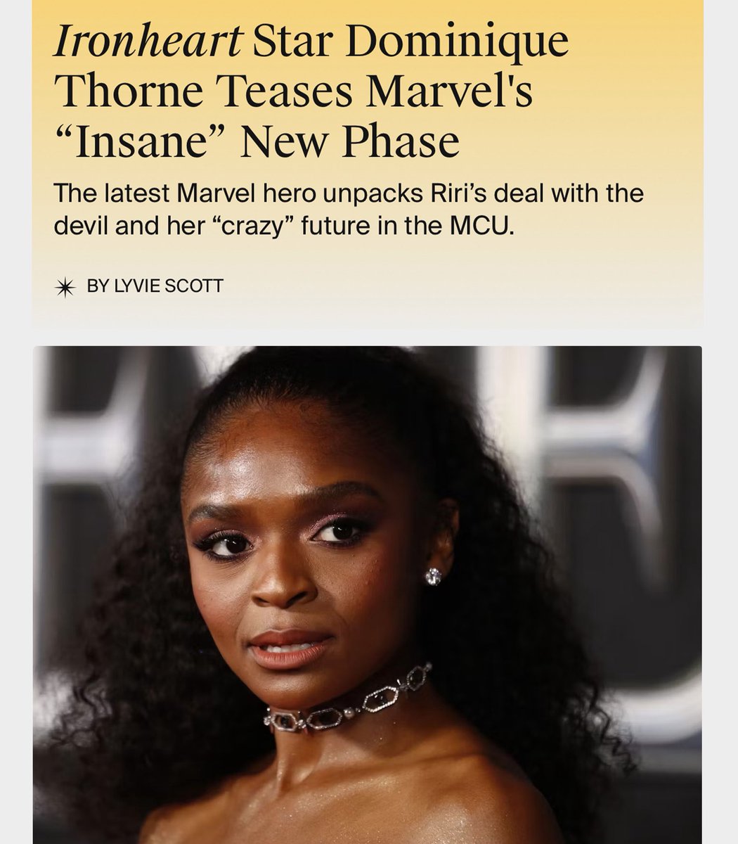 lyviescott's tweet image. probably my last #ironheart interview for now, and i’m really pleased to wrap up this ride with dominique thorne. we unpacked riri’s deal w mephisto, her status as a girlfailure, and some doctor doom speculation for @inversedotcom. 🔗 in replies!