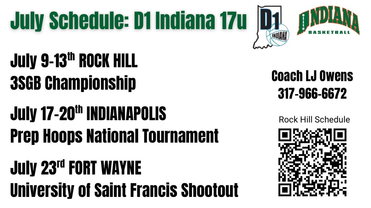 Samuel Lloyd (@samuel_lloyd0) on Twitter photo I’ll be playing with D1 Indiana for the month of July. Here’s our schedule for the month of July.
<a href="/BRamseyKSR/">Brandon Ramsey</a> <a href="/KyleNeddenriep/">Kyle Neddenriep</a> <a href="/ZT17Hoops/">Zak Tyler</a> <a href="/CourtsideIND/">Courtside Indiana</a> <a href="/PrepHoopsIN/">Prep Hoops Indiana</a> I’ll be playing with D1 Indiana for the month of July. Here’s our schedule for the month of July.
<a href="/BRamseyKSR/">Brandon Ramsey</a> <a href="/KyleNeddenriep/">Kyle Neddenriep</a> <a href="/ZT17Hoops/">Zak Tyler</a> <a href="/CourtsideIND/">Courtside Indiana</a> <a href="/PrepHoopsIN/">Prep Hoops Indiana</a>