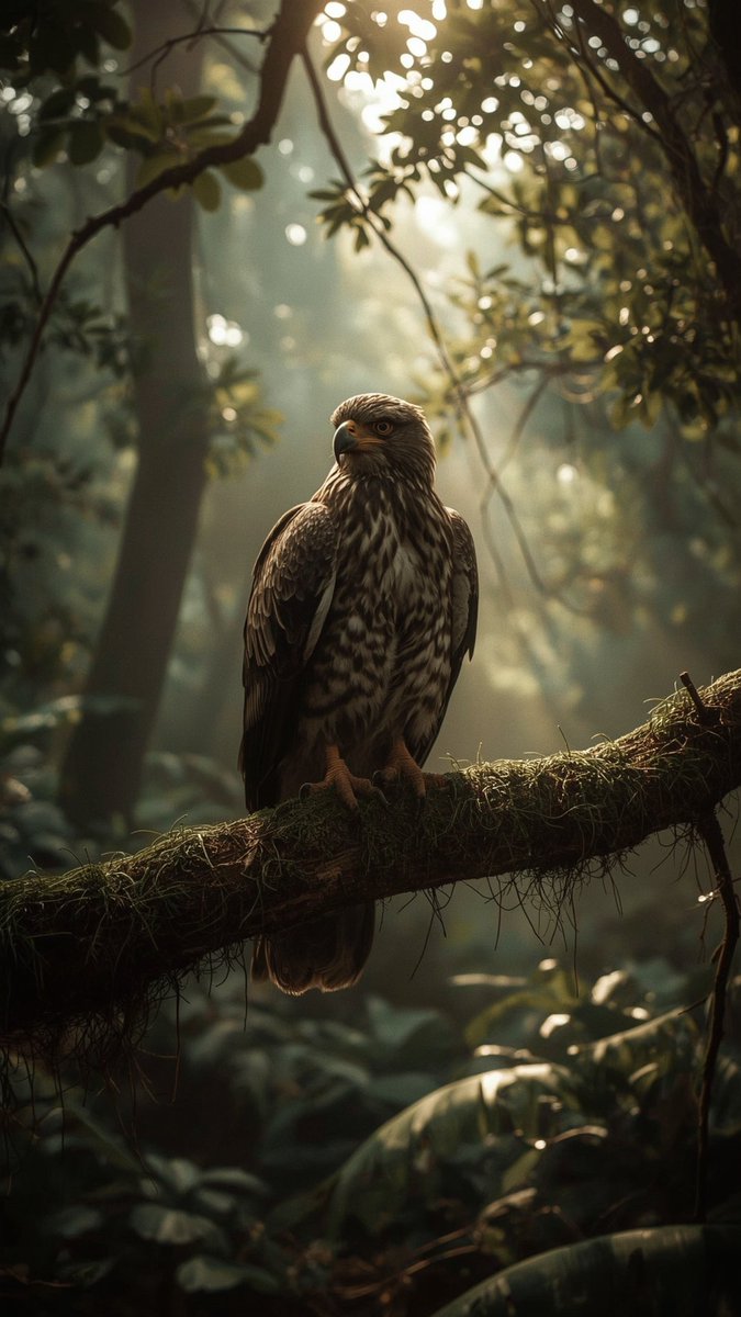 Sam__0116's tweet photo. "Guardian of the Forest: A majestic eagle stands tall as golden sunlight pierces through the morning mist, watching over its woodland realm."
#aiart #art #ai #digitalart #generativeart #artificialintelligence #machinelearning #aiartcommunity https://t.co/mqXSAXZ3Ji
