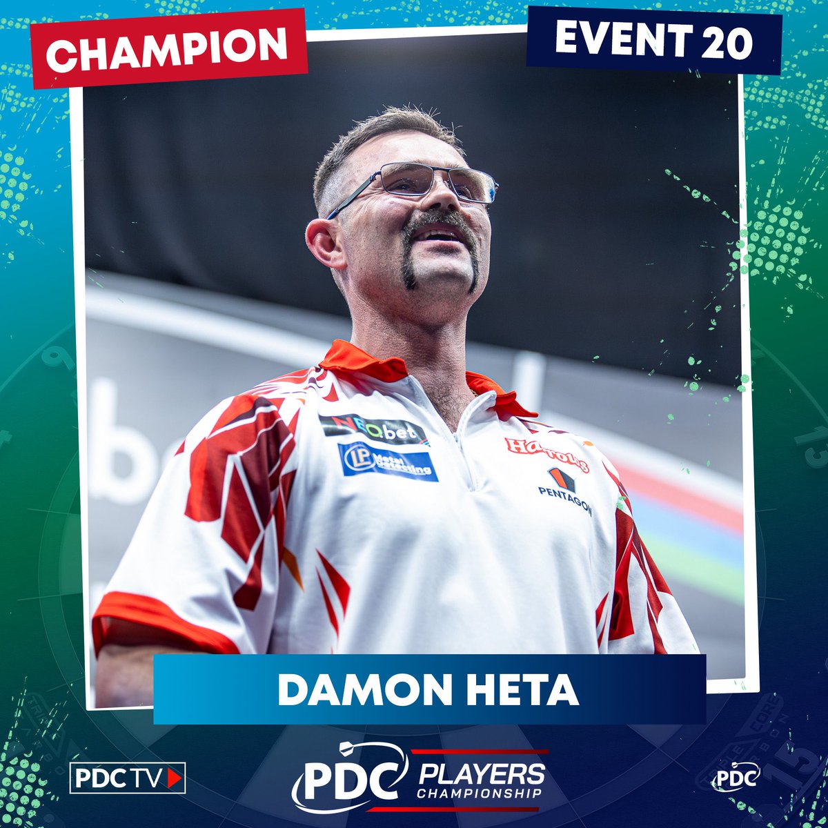 PDC Darts (@officialpdc) on Twitter photo Damon Heta doubles his Players Championship title tally for 2025, as he wins #PC20 beating Stephen Bunting 8-7!
#PC20 Damon Heta doubles his Players Championship title tally for 2025, as he wins #PC20 beating Stephen Bunting 8-7!
#PC20