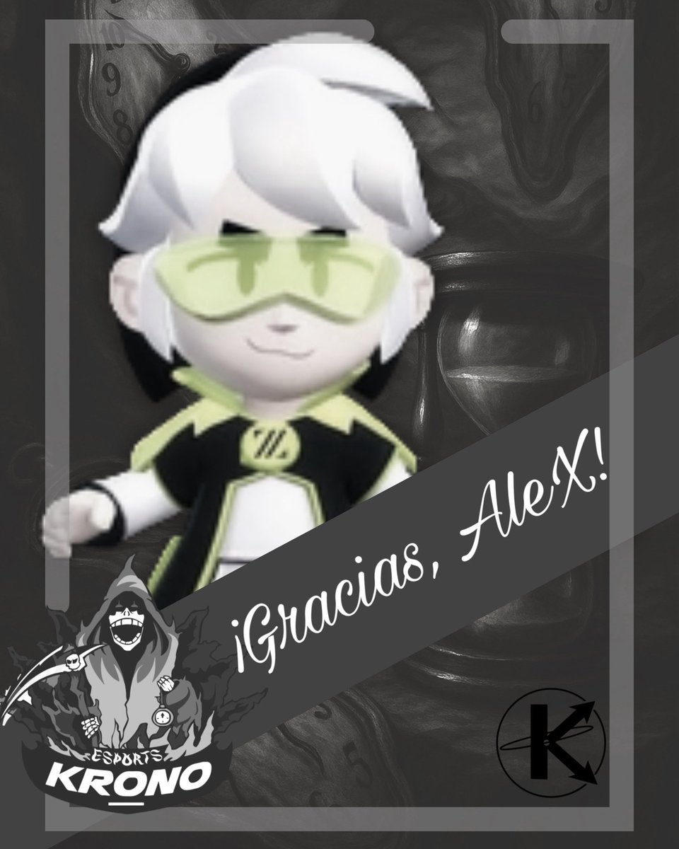 Hoy nos despedimos de <a href="/Alex_bs8/">AleX 🤍</a> 

AleX se retira indefinidamente del competitivo por motivos personales y toca despedirnos de él. Queremos darte las gracias por las ganas y la pasión puestas en Krono y desearte lo mejor en tu nueva etapa. Has sido parte del inicio de nuestra +