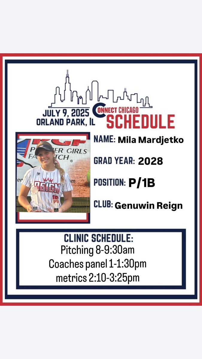 Mila Mardjetko (@milamardjetko16) on Twitter photo looking forward to a great camp. #diamonddirectionevents #softball #connect #softballcamp #chicago <a href="/GReign2010/">GenuWin Reign 2010 TJ</a> <a href="/GenuWinReign/">GenuWin Reign</a> <a href="/D1Softball/">D1Softball</a> <a href="/Vol_Softball/">Tennessee Softball</a> <a href="/DukeSOFTBALL/">Duke Softball</a> <a href="/TexasSoftball/">Texas Softball</a> <a href="/OleMissSoftball/">Ole Miss Softball</a> <a href="/UKsoftball/">Kentucky Softball</a> <a href="/NUSBcats/">Northwestern Softball</a> <a href="/LSUsoftball/">LSU Softball</a> <a href="/FSU_Softball/">Florida State Softball 🥎</a> looking forward to a great camp. #diamonddirectionevents #softball #connect #softballcamp #chicago <a href="/GReign2010/">GenuWin Reign 2010 TJ</a> <a href="/GenuWinReign/">GenuWin Reign</a> <a href="/D1Softball/">D1Softball</a> <a href="/Vol_Softball/">Tennessee Softball</a> <a href="/DukeSOFTBALL/">Duke Softball</a> <a href="/TexasSoftball/">Texas Softball</a> <a href="/OleMissSoftball/">Ole Miss Softball</a> <a href="/UKsoftball/">Kentucky Softball</a> <a href="/NUSBcats/">Northwestern Softball</a> <a href="/LSUsoftball/">LSU Softball</a> <a href="/FSU_Softball/">Florida State Softball 🥎</a>