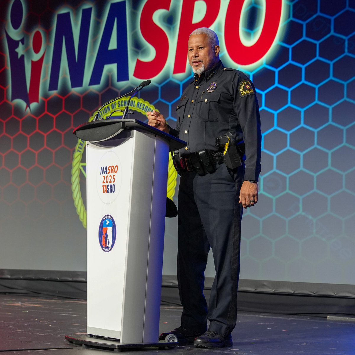 ChiefComeauxDPD's tweet image. Our school resource officers are the first line of defense for our students, and they have my highest appreciation. I was honored to help open @NASRO_Info's annual conference, where SROs from around the country will learn, connect, and prepare for the upcoming school year.