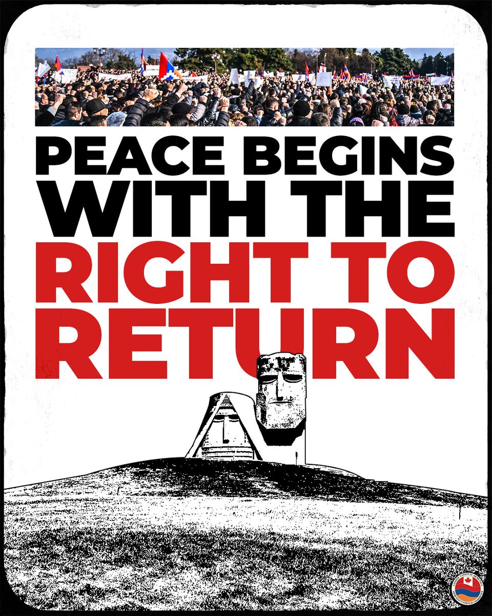 ancc_cnac's tweet image. No forced exile. No erasure. True peace demands the collective, protected return of Artsakh’s indigenous people to their ancient homeland. We must defend their right to exist — on their land.
Without the right to return — safe from persecution — a fair and lasting peace deal…
