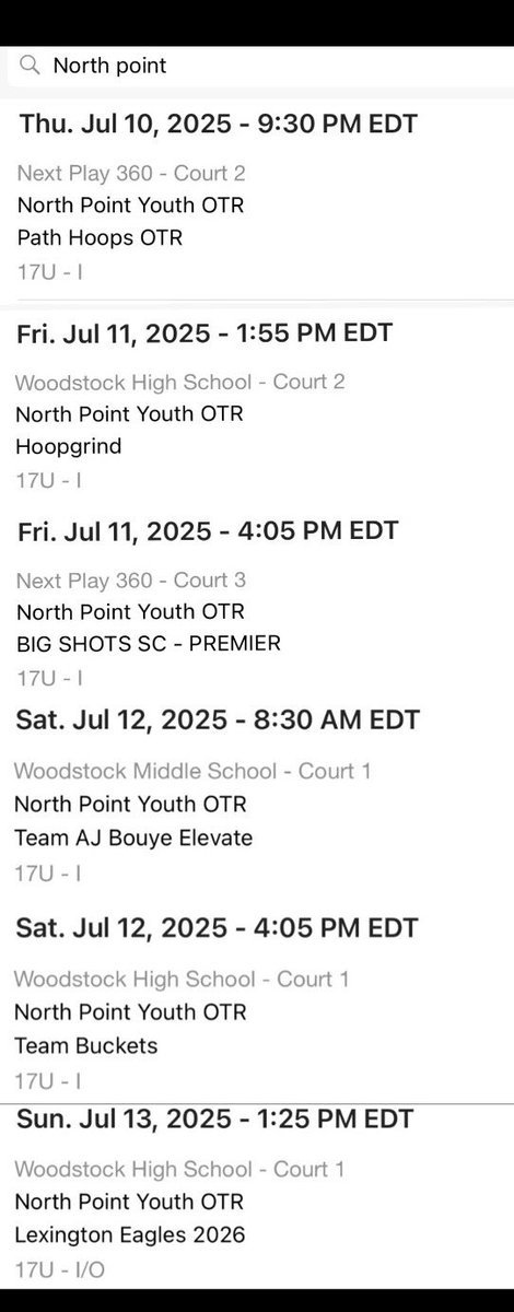 I’ll be in Marietta, Georgia this weekend playing in the <a href="/OTRHoops/">On the Radar Hoops Events</a> Elite 32 with <a href="/NorthPointYouth/">North Point Youth</a>.
Looking forward to competing and showcasing my game in front of college coaches.
<a href="/NorthPointYouth/">North Point Youth</a> 
<a href="/OTRHoops/">On the Radar Hoops Events</a> 
<a href="/Coach_Z22/">Zachary Stitt</a> 
<a href="/coachqrn/">Quinn Newton</a> 
<a href="/WesGribble/">Wes Gribble</a> 
<a href="/KevinDux4/">Kevin Dux</a> 
<a href="/KevinMoses38/">Kevin Moses LLC</a>