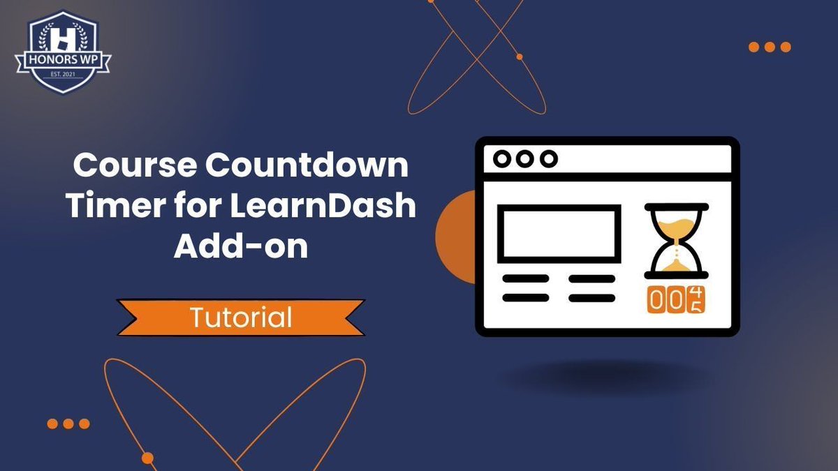 Let #LearnDash users know how much time they have to complete a course with our Course Countdown Timer add-on ⏳ 

buff.ly/4bRd9ED 

#WordPress #Tutorial #Timer