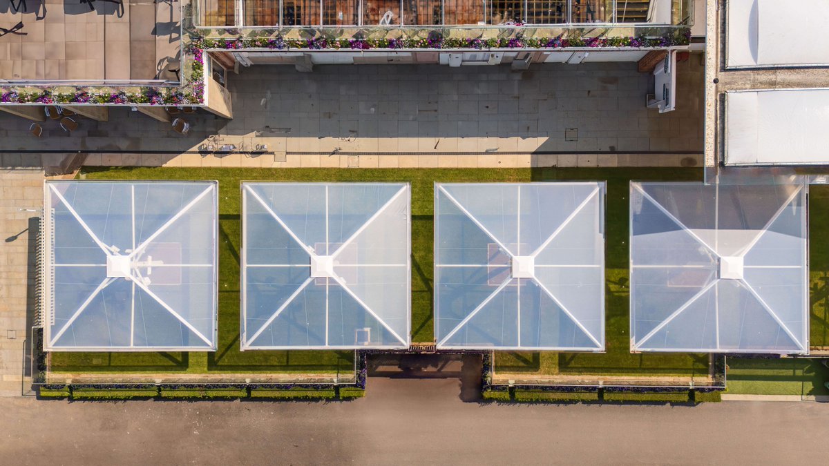 Novum engineered, fabricated, and installed nine ETFE Champagne canopies at the York Racecourse in York, England. The intention of allowing grass to grow beneath the structures, making ETFE the optimal material due to its superior light transmission. 

#novum
#ETFE
#canopy