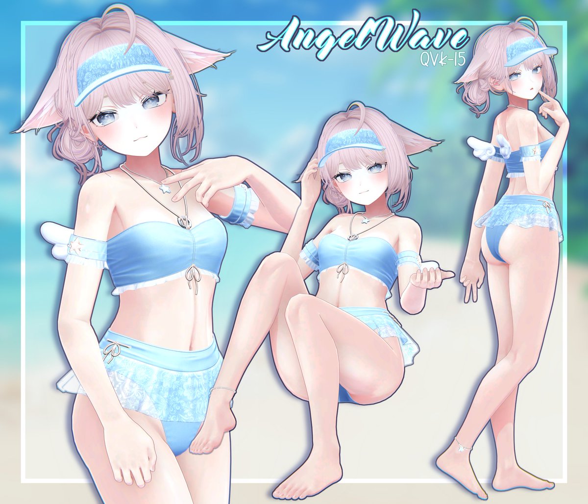 Waa this set is so cute 😭😭😭
I made a little sun visor hat thingy to complete the set 🥹🥹🥹

QVK15 coming soon
#Booth_PM #QVK3D #Shinano3D