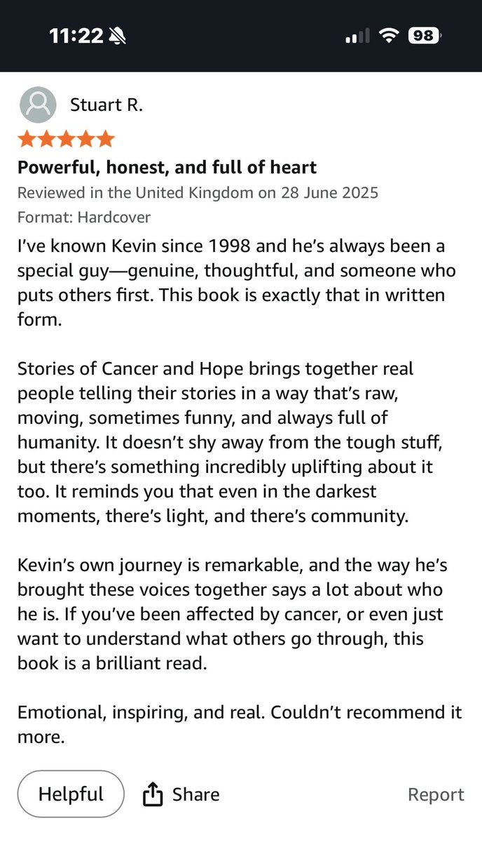 Storiesofcancerandhope (@storiesofc62048) on Twitter photo Another 5🌟review for our book Stories of Cancer and Hope. If you, or someone you know is affected by cancer our 39 personal stories might help. All royalties go to <a href="/MaggiesCentres/">Maggie's Centres</a> Another 5🌟review for our book Stories of Cancer and Hope. If you, or someone you know is affected by cancer our 39 personal stories might help. All royalties go to <a href="/MaggiesCentres/">Maggie's Centres</a>