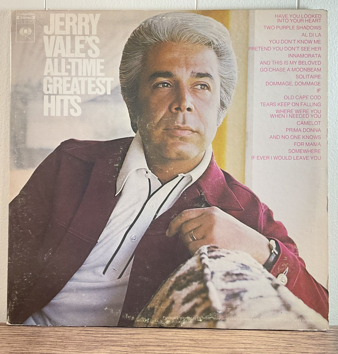 Happy Heavenly Birthday to Jerry Vale!
BOTD in 1930, passed on May 18 2014 at the age of 83

Jerry Vale’s All-Time Greatest Hits
Pop singer in the ‘50’s &amp; ‘60’s
1972
2 LPs, 20 tracks
My faves:
Old Cape Cod
Al Di La
Camelot
Somewhere
If Ever I Would Leave You
You Don’t Know Me
If