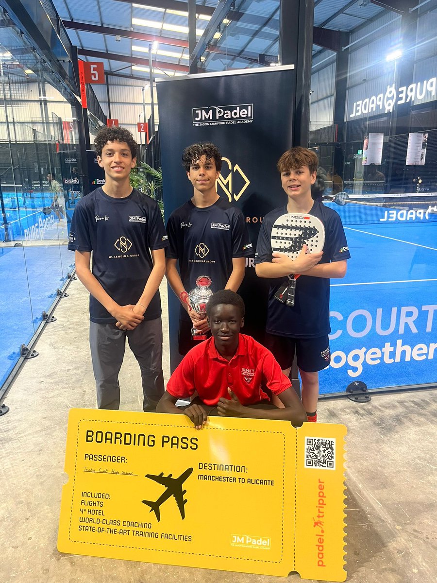 Trinity High PE (@trinityhighpe) on Twitter photo Wow what a day! Trinity’s first Padel comp <a href="/JasonManford/">Jason Manford</a> <a href="/JM_PDL_Academy/">JMPadelAcademy</a> and the boys have only gone and won it 👌🏼Unbeaten all day, helped them to grow in confidence for a tough final. They have now been rewarded with a trip to Spain to train with an elite academy 🔥 #TeamTrinity Wow what a day! Trinity’s first Padel comp <a href="/JasonManford/">Jason Manford</a> <a href="/JM_PDL_Academy/">JMPadelAcademy</a> and the boys have only gone and won it 👌🏼Unbeaten all day, helped them to grow in confidence for a tough final. They have now been rewarded with a trip to Spain to train with an elite academy 🔥 #TeamTrinity