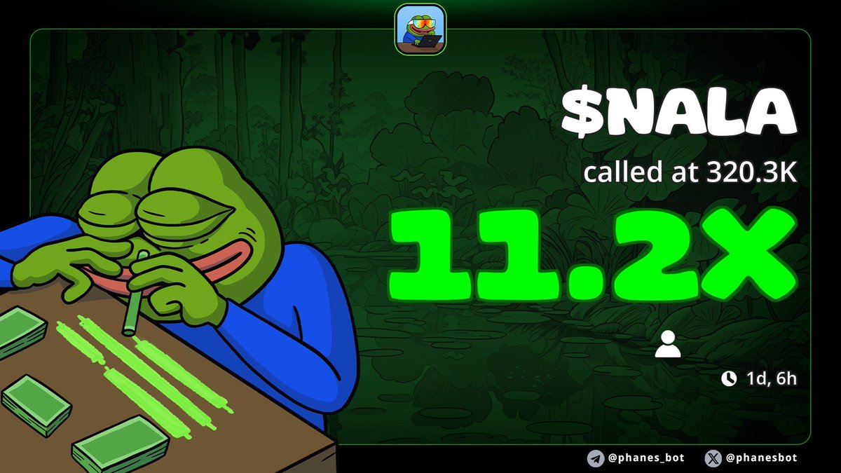 ETH 🟡🟢🔥

        $NALA ，2.6m， moonly keep pushing, cooking, 🟡🟢🔥, big CEX will list！

👇👇👇👇👇👇👇👇👇👇👇
dexscreener.com/ethereum/0x433…

0xb74f399aac8335e44a50ffb8f7ece74b9db8c30e
