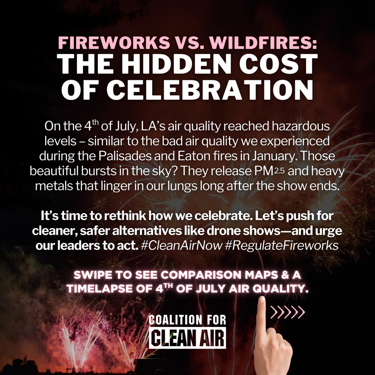 CleanairCA's tweet image. Fireworks VS Wildfires: The Hidden Cost of Celebration

Watch this year&apos;s 4th of July Air Quality Timelapse.

#CleanAirNow #RegulateFireworks