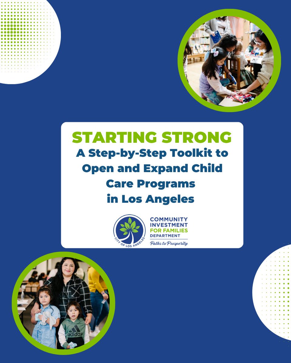 CIFDLA's tweet image. We have launched a new “Starting Strong” Childcare Toolkit, designed to clarify the process of starting and growing child care businesses in Los Angeles! This resource is a step-by-step guide for opening and expanding child care programs: bit.ly/4lfQxC1