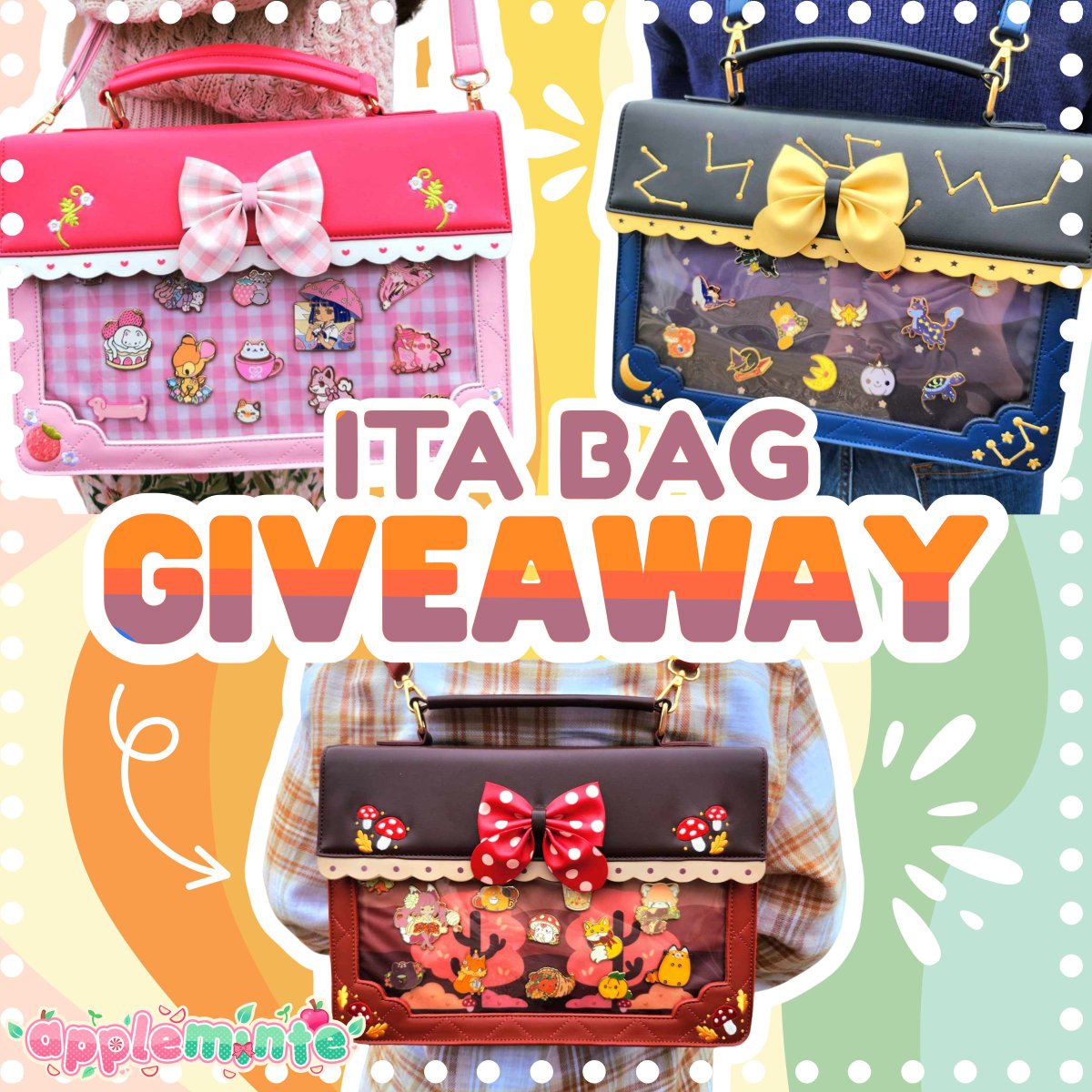 ✨GIVEAWAY TIME ✨

I'm giving away an ita bag of choice to a random winner! To enter:

⭐️Follow me
⭐️Like &amp; retweet this post
⭐️Tag a friend

Ends 7/21, good luck! ヾ(´▽｀;)ゝ
#Giveaway #AnimeExpo2025