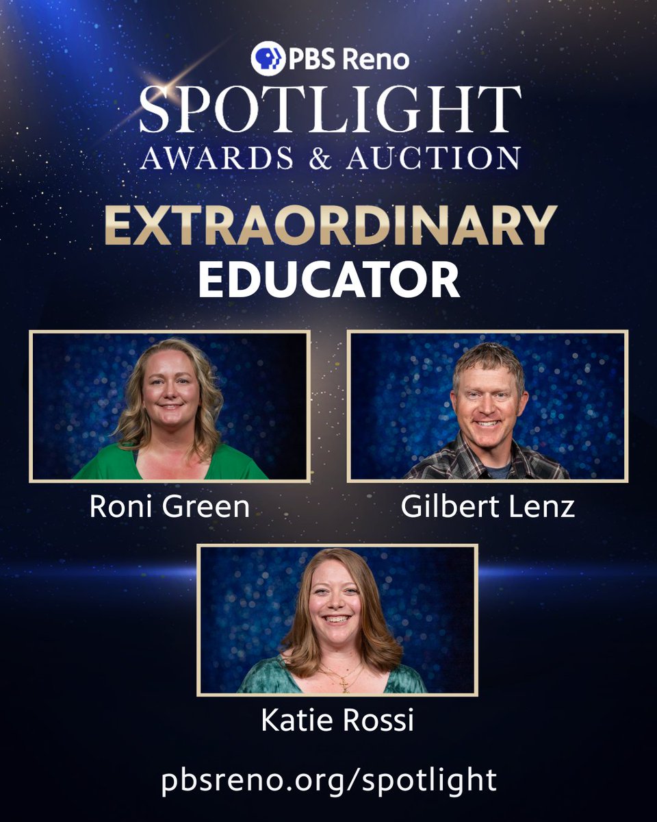 🗳️ Vote Now: Spotlight Educator Finalists!
PBS Reno is celebrating the inspiring educators shaping our future—help us honor them by casting your vote in the Spotlight Educator Category!

Show your support for these incredible educators and vote at pbsreno.org/spotlight.