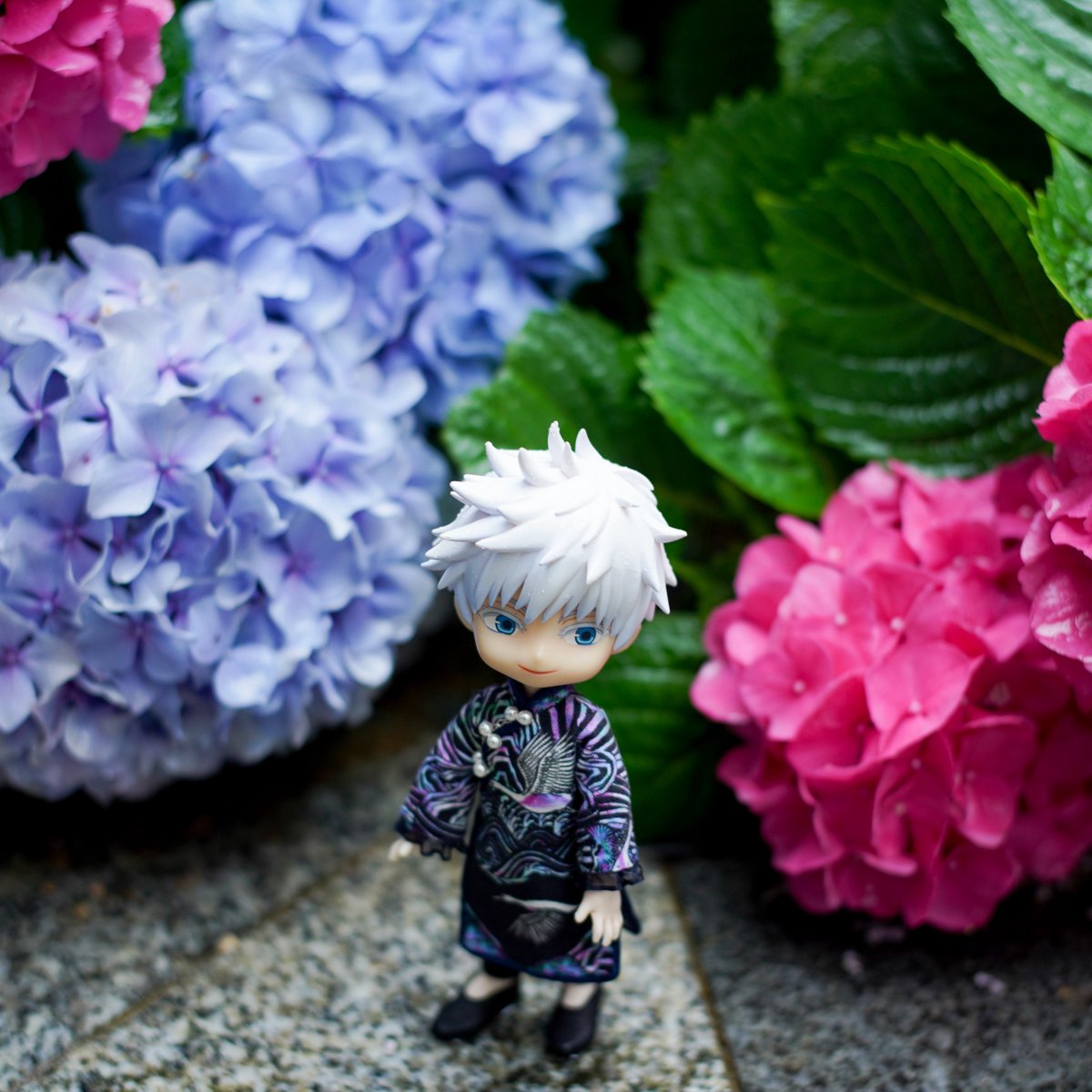 ocohcilal's tweet image. 蒼と赫の紫陽花💠と五