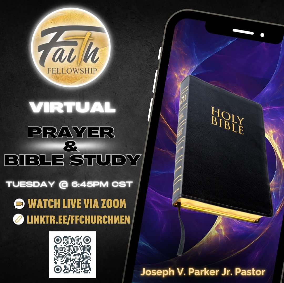 FFChurchMem's tweet photo. Join @ffchurchmem tonight at 6:45pm CST for Virtual Prayer and Bible Study!

Access to Zoom Link 👉https://t.co/cO61Sqk73P

#LetUsPray
#FFChurchMEM
#NoFearYesFaith#YearOfGreaterPrayer #YearofCongratulations https://t.co/LHcMyDc717