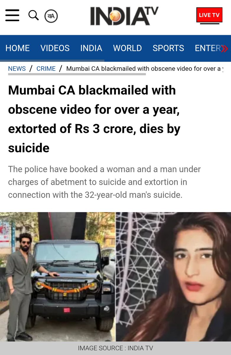 office_of_HH's tweet image. Love or matrimonial relationships with Indian women can't be trusted any more.
Stay safe
#MGTOW
#MarriageStrike
#Extortion
#cheating
indiatvnews.com/crime/mumbai-c…