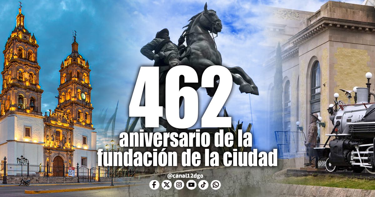 🎉 ¡Feliz 462 Aniversario, Durango! 🎉

Hoy celebramos más de cuatro siglos de historia, cultura y tradición.
Durango no solo es tierra de cine, de belleza natural y arquitectura colonial, es también hogar de gente trabajadora, valiente y con un corazón enorme.