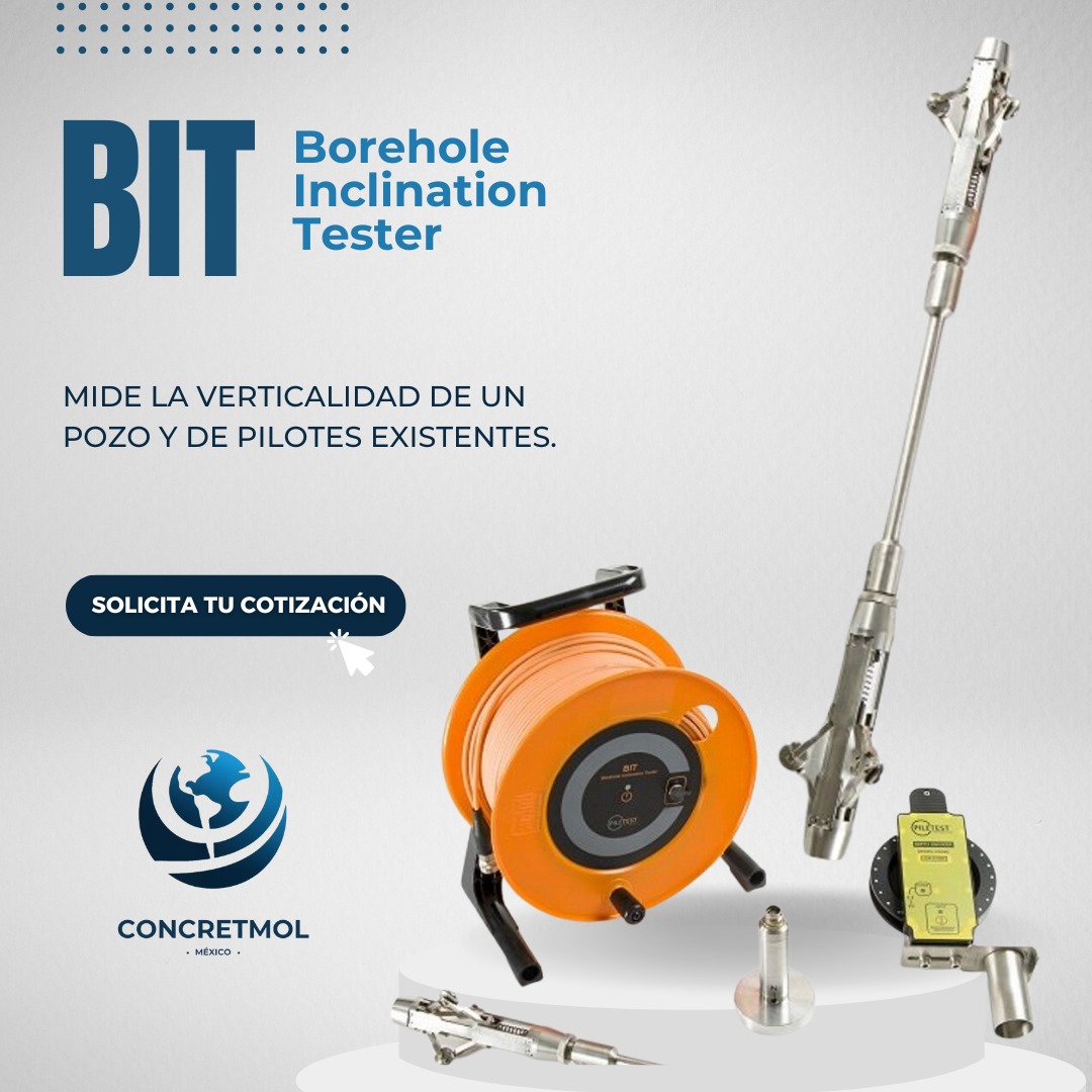 concretmol's tweet image. ¡Descubre el poder del BIT de Concretmol! 📷

Esta herramienta revolucionaria permite una determinación rápida y precisa de la inclinación en pozos secos y húmedos. 

#ConcretmolBIT #Geotécnica #Piletest #Pozos
